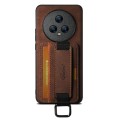 For Honor Magic5 Pro Suteni H13 Litchi Leather Wrist Strap Wallet Back Phone Case(Brown)