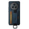 For Honor Magic5 Pro Suteni H13 Litchi Leather Wrist Strap Wallet Back Phone Case(Blue)