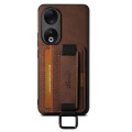 For Honor 90 Suteni H13 Litchi Leather Wrist Strap Wallet Back Phone Case(Brown)