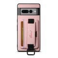 For Google Pixel 8a Suteni H13 Litchi Leather Wrist Strap Wallet Back Phone Case(Pink)