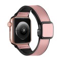 For Apple Watch SE 2022 40mm Fold Magnetic Square Buckle PU Silicone Watch Band(Pink)