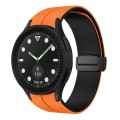 For Samsung Galaxy watch 5 Pro Golf Edition Two Color Magnetic Folding Buckle Silicone Watch Band(Or