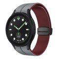 For Samsung Galaxy watch 5 Pro Golf Edition Two Color Magnetic Folding Buckle Silicone Watch Band(Gr