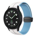 For Samsung Galaxy watch 5 Golf Edition Two Color Magnetic Folding Buckle Silicone Watch Band(White+