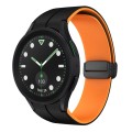 For Samsung Galaxy watch 5 Golf Edition Two Color Magnetic Folding Buckle Silicone Watch Band(Black+