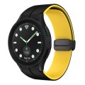 For Samsung Galaxy watch 5 Golf Edition Two Color Magnetic Folding Buckle Silicone Watch Band(Black+