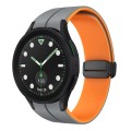 For Samsung Galaxy watch 5 Golf Edition Two Color Magnetic Folding Buckle Silicone Watch Band(Grey+O