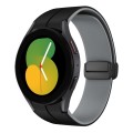 For Samsung Galaxy Watch 5  44mm Two Color Magnetic Folding Buckle Silicone Watch Band(Black+Grey)