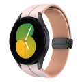 For Samsung Galaxy Watch 5  44mm Two Color Magnetic Folding Buckle Silicone Watch Band(Pink+Rose Ash