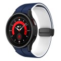 For Samsung Galaxy Watch 5 Pro  45mm Two Color Magnetic Folding Buckle Silicone Watch Band(Midnight