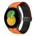 For Samsung Galaxy Watch 5  40mm Two Color Magnetic Folding Buckle Silicone Watch Band(Orange+Black)