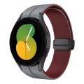 For Samsung Galaxy Watch 5  40mm Two Color Magnetic Folding Buckle Silicone Watch Band(Grey+Wine Red
