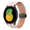 For Samsung Galaxy Watch 5  40mm Two Color Magnetic Folding Buckle Silicone Watch Band(Pink+Rose Ash