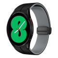 For Samsung Galaxy Watch 4 44mm Two Color Magnetic Folding Buckle Silicone Watch Band(Black+Grey)