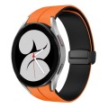 For Samsung Galaxy Watch 4 40mm Two Color Magnetic Folding Buckle Silicone Watch Band(Orange+Black)