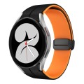 For Samsung Galaxy Watch 4 40mm Two Color Magnetic Folding Buckle Silicone Watch Band(Black+Orange)