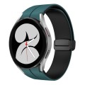 For Samsung Galaxy Watch 4 40mm Two Color Magnetic Folding Buckle Silicone Watch Band(Green+Black)