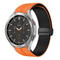 For Samsung  Galaxy Watch 4 Classic 46mm Two Color Magnetic Folding Buckle Silicone Watch Band(Orang