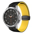 For Samsung  Galaxy Watch 4 Classic 46mm Two Color Magnetic Folding Buckle Silicone Watch Band(Black