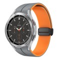 For Samsung  Galaxy Watch 4 Classic 46mm Two Color Magnetic Folding Buckle Silicone Watch Band(Grey+