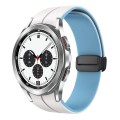 For Samsung  Galaxy Watch 4 Classic 42mm Two Color Magnetic Folding Buckle Silicone Watch Band(White