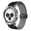For Samsung  Galaxy Watch 4 Classic 42mm Two Color Magnetic Folding Buckle Silicone Watch Band(Black
