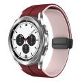For Samsung  Galaxy Watch 4 Classic 42mm Two Color Magnetic Folding Buckle Silicone Watch Band(Wine