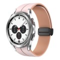 For Samsung  Galaxy Watch 4 Classic 42mm Two Color Magnetic Folding Buckle Silicone Watch Band(Pink+