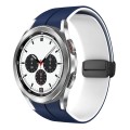 For Samsung  Galaxy Watch 4 Classic 42mm Two Color Magnetic Folding Buckle Silicone Watch Band(Midni
