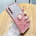 For Honor 9X Pro Gradient Glitter Immortal Flower Ring All-inclusive Phone Case(Pink)