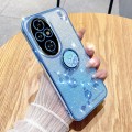 For Honor 200 Pro Gradient Glitter Immortal Flower Ring All-inclusive Phone Case(Blue)