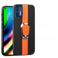 For Motorola Moto G9 Plus Magnetic Litchi Leather Back Phone Case with Holder(Orange)