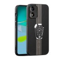 For Motorola Moto E13 Magnetic Litchi Leather Back Phone Case with Holder(Black)