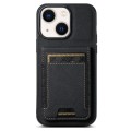 For iPhone 14 Plus Suteni H03 Litchi Leather Card Bag Stand Back Phone Case(Black)