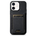 For iPhone 11 Suteni H03 Litchi Leather Card Bag Stand Back Phone Case(Black)