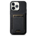 For iPhone 11 Pro Suteni H03 Litchi Leather Card Bag Stand Back Phone Case(Black)