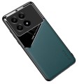 For Xiaomi Redmi K70 All-inclusive Leather Organic Glass Phone Case with Metal Iron Sheet(Green)