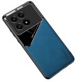 For Xiaomi Redmi K70 All-inclusive Leather Organic Glass Phone Case with Metal Iron Sheet(Blue)