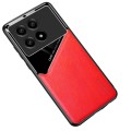 For Xiaomi Redmi K70 All-inclusive Leather Organic Glass Phone Case with Metal Iron Sheet(Red)
