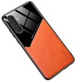 For Samsung Galaxy S24 5G All-inclusive Leather Organic Glass Phone Case with Metal Iron Sheet(Yello