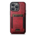 For iPhone 12 Pro Suteni H17 Oil Eax Leather MagSafe Detachable Wallet Phone Case(Red)