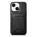For iPhone 14 Plus Suteni H17 Oil Eax Leather MagSafe Detachable Wallet Phone Case(Black)