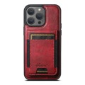For iPhone 13 Pro Max Suteni H17 Oil Eax Leather MagSafe Detachable Wallet Phone Case(Red)