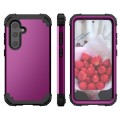For Samsung Galaxy S24 5G 3 in 1 Silicone Hybrid PC Shockproof Phone Case(Dark Purple)