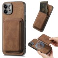For iPhone 11 Retro Leather Card Bag Magnetic Phone Case(Brown)