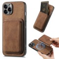 For iPhone 12 Pro Retro Leather Card Bag Magnetic Phone Case(Brown)