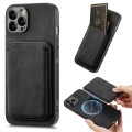 For iPhone 12 Pro Retro Leather Card Bag Magnetic Phone Case(Black)
