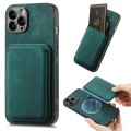 For iPhone 13 Pro Retro Leather Card Bag Magnetic Phone Case(Green)