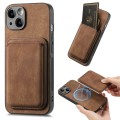 For iPhone 14 Retro Leather Card Bag Magnetic Phone Case(Brown)