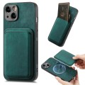 For iPhone 14 Plus Retro Leather Card Bag Magnetic Phone Case(Green)